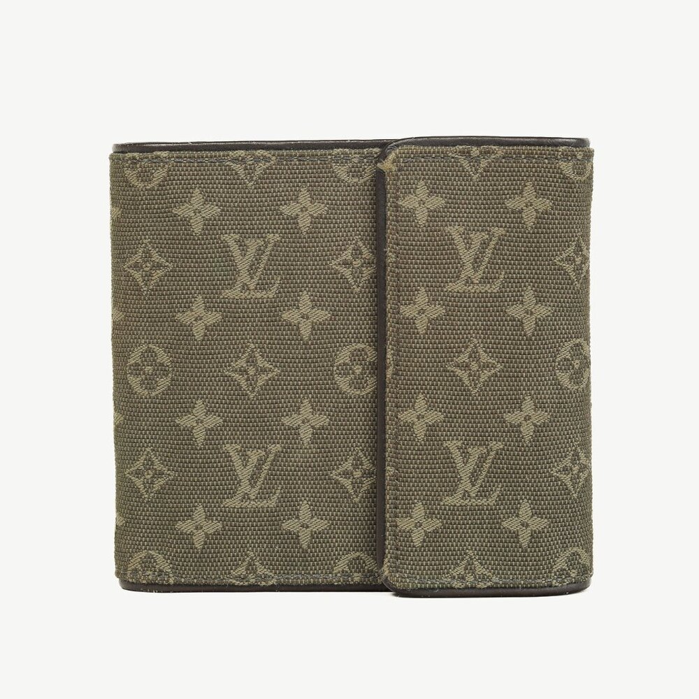 Louis Vuitton Porte-Billets Khaki Monogram Canvas Mini Lin Compact Wallet